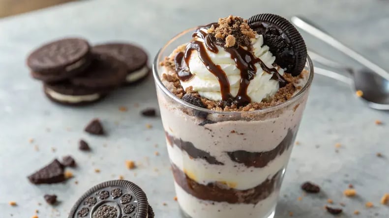 Layered Custard with Raisins and Oreo Crumbs Recipe