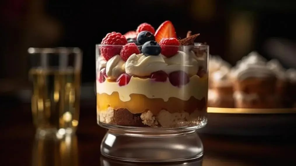 Cherry And Almond Trifle