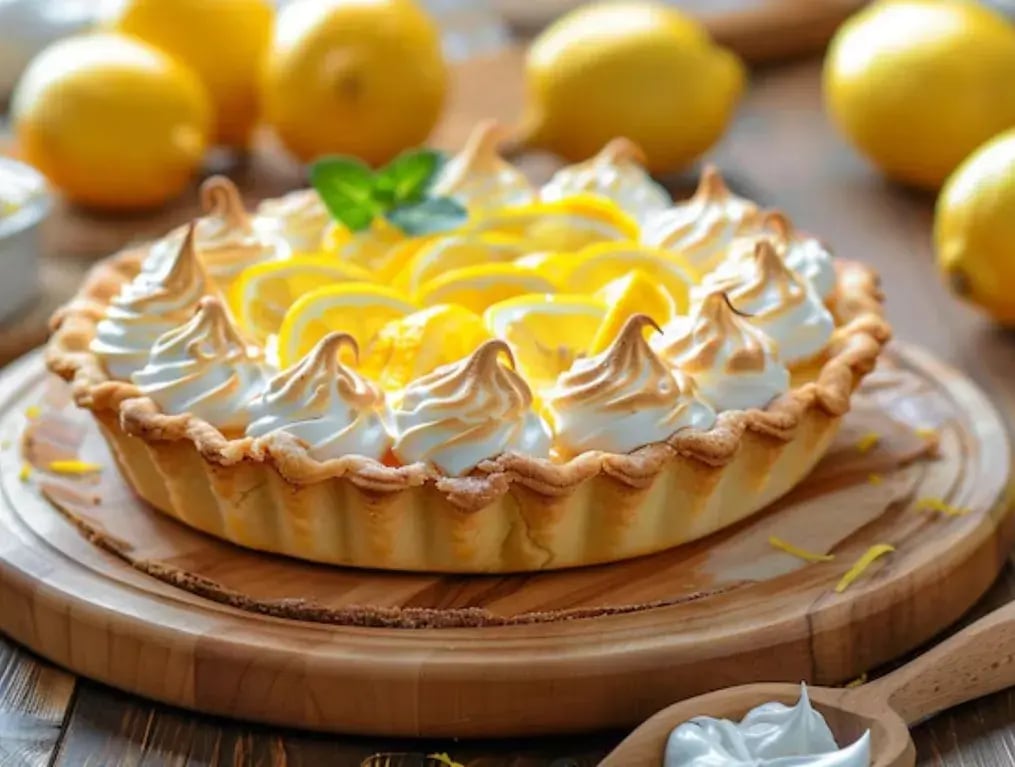 A Simple Recipe To Bake Lemon and Pear Meringue Pie