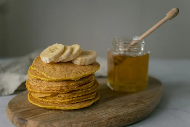 Chocolate Pancakes With Banana And Walnut