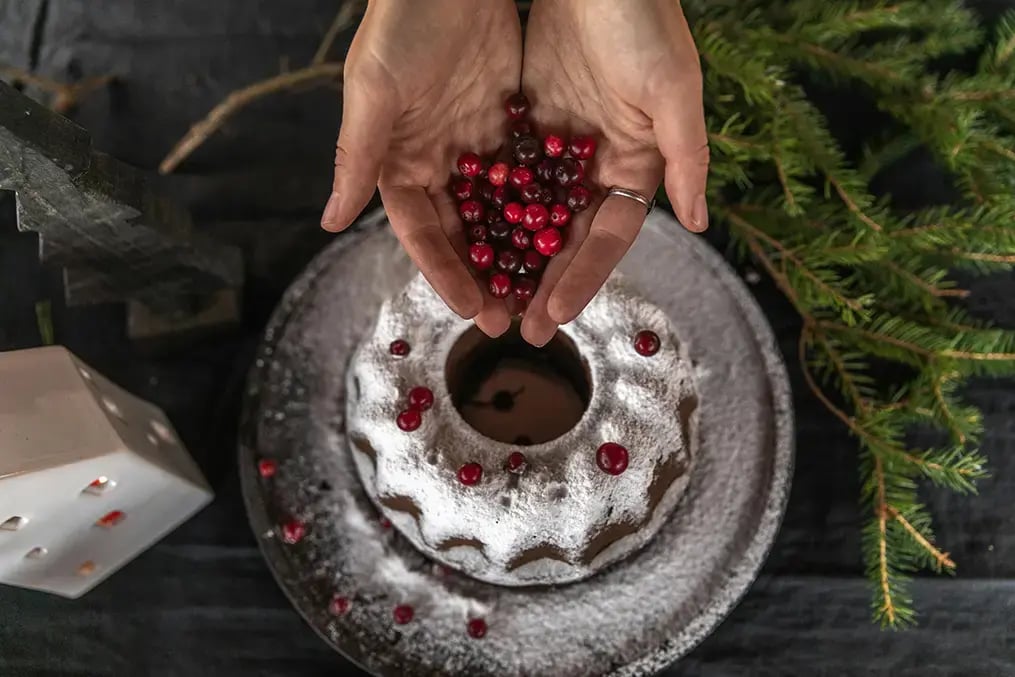 Apple cake with cranberries