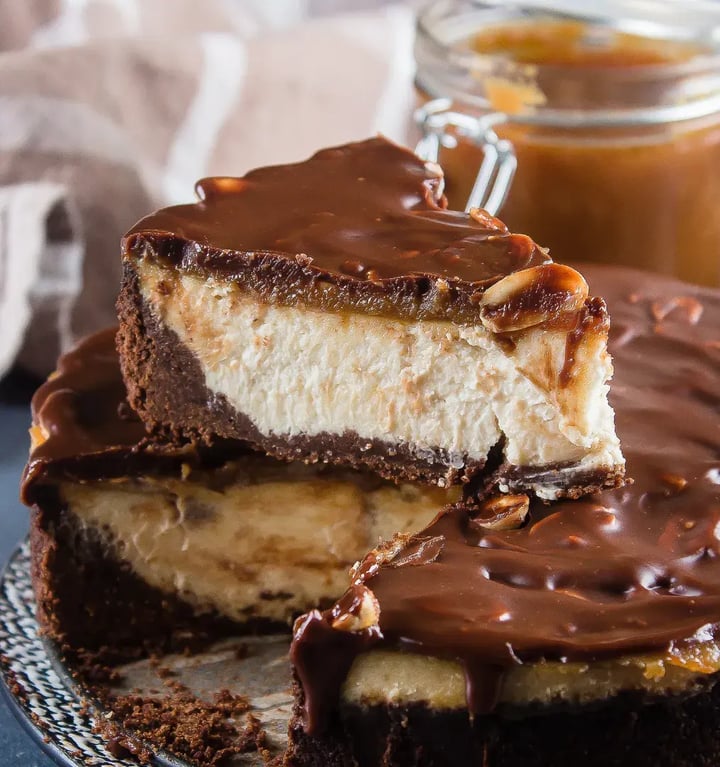Peanut Butter Toffee Crunch Cheesecakes