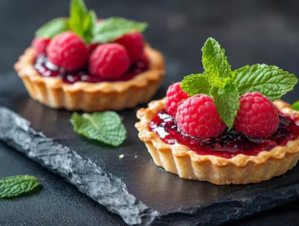 6 Ways To Garnish And Serve Mini Raspberry Tarts