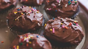 Moist Chocolate Cupcakes with Peanut Butter Frosting