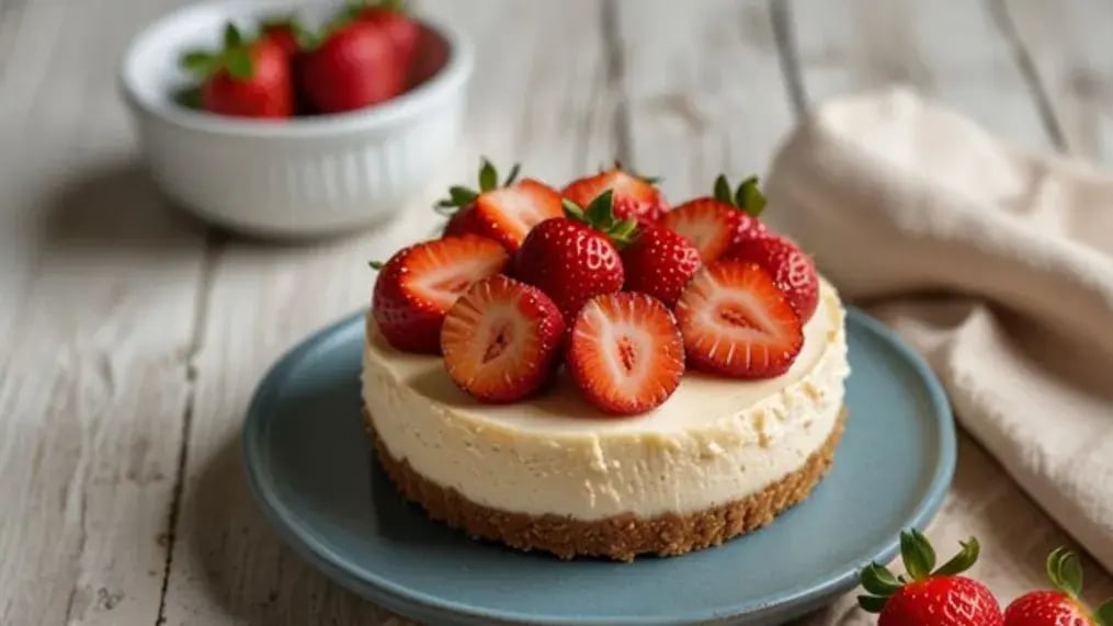 No Bake Strawberry Cheesecake