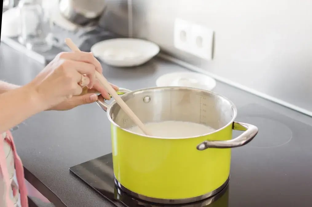 coconut milk over heat