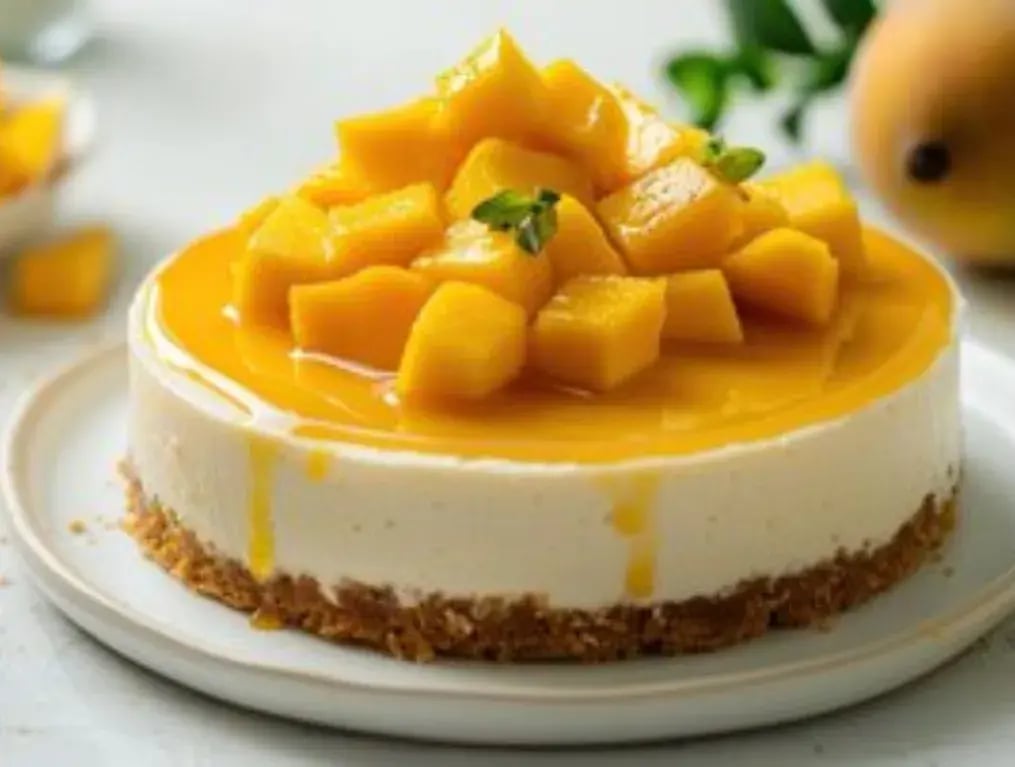 Mango No-Bake Cream Cheese Pie