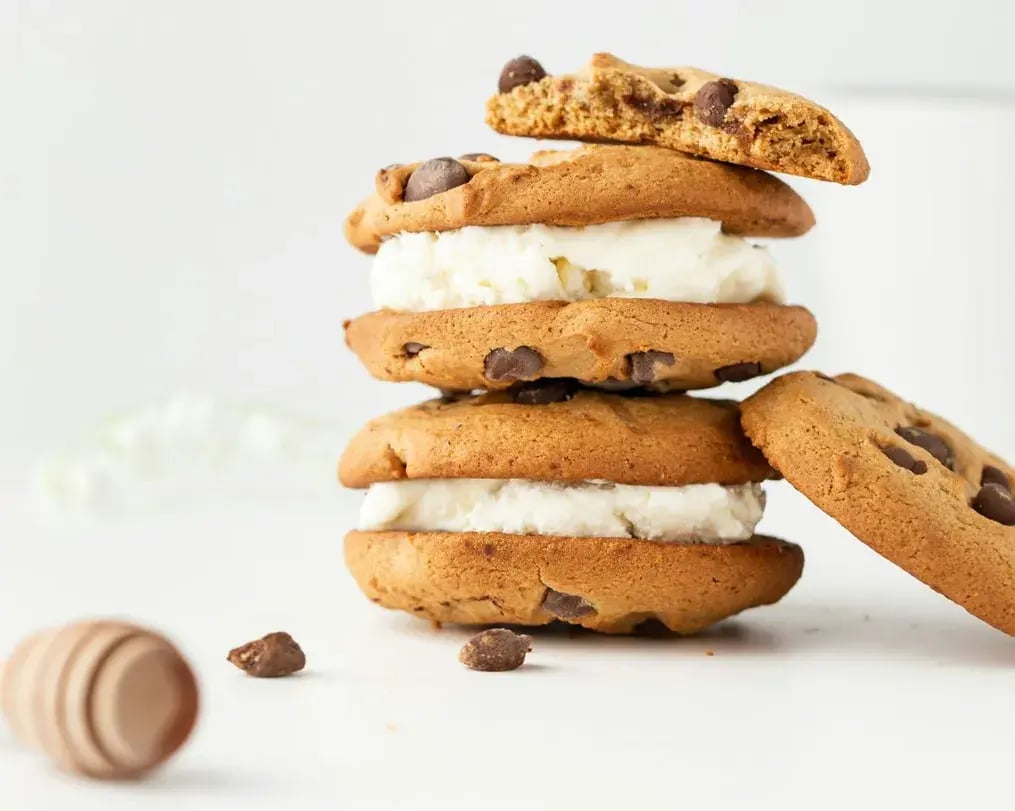 Closeup Of Oreo Chocolate Ice Cream Sandwiches