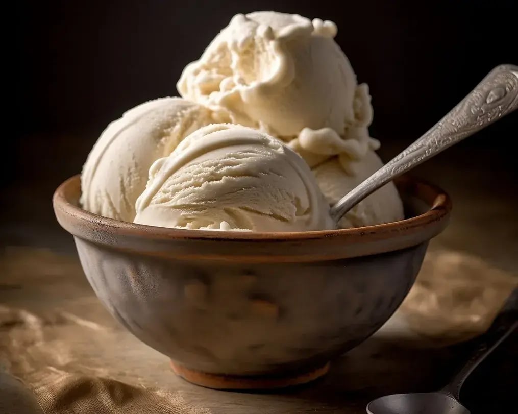 Closeup Of Vanilla Ice Cream