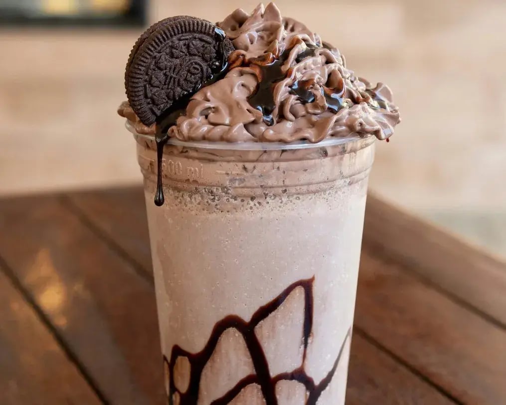 Closeup Of Milkshake.