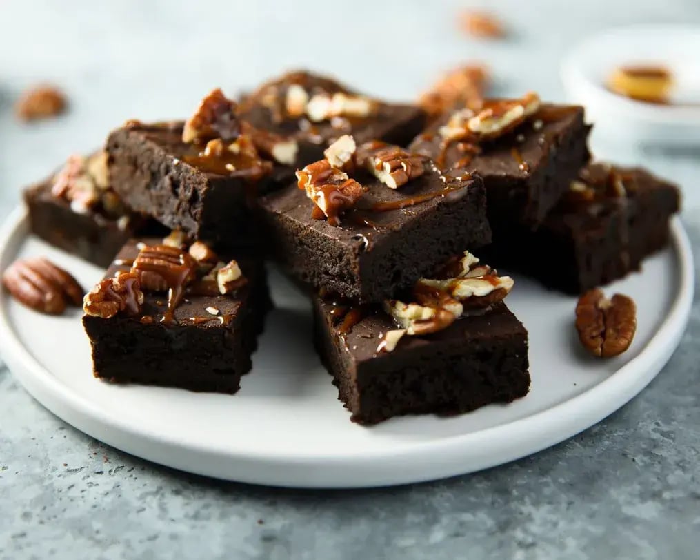Oreo biscuit milk powder fudge on a plate with nuts