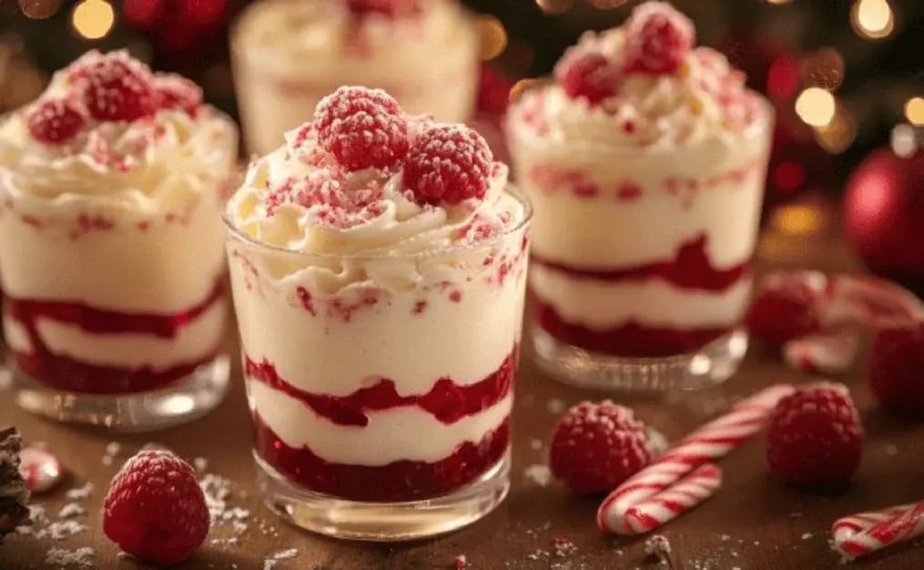 Candy Cane Chocolate Mousse Cups