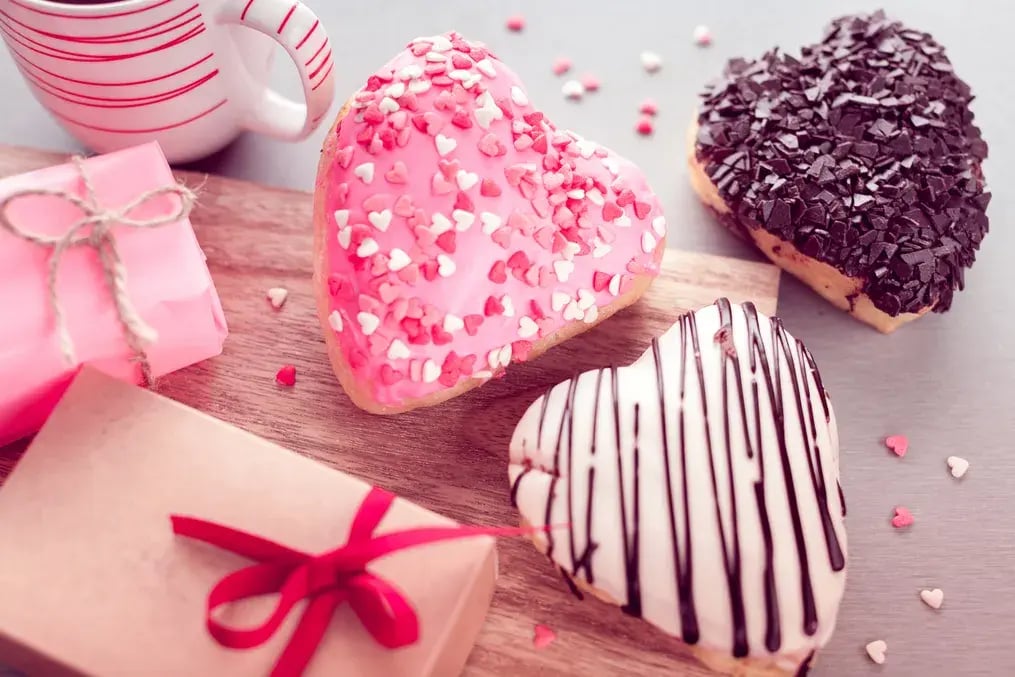 Heart-Shaped Donuts with Strawberry Glaze
