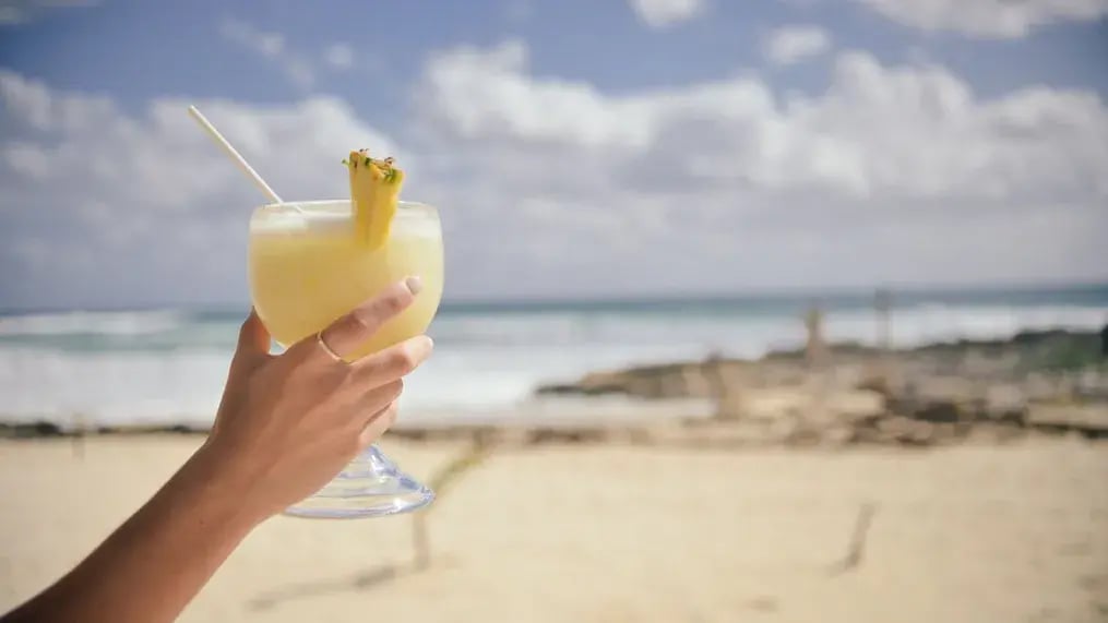 pina colada in glass