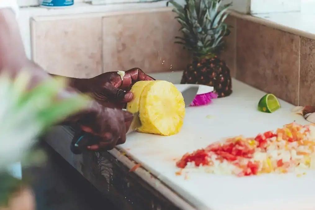 Preparing Pineapple Salad 1