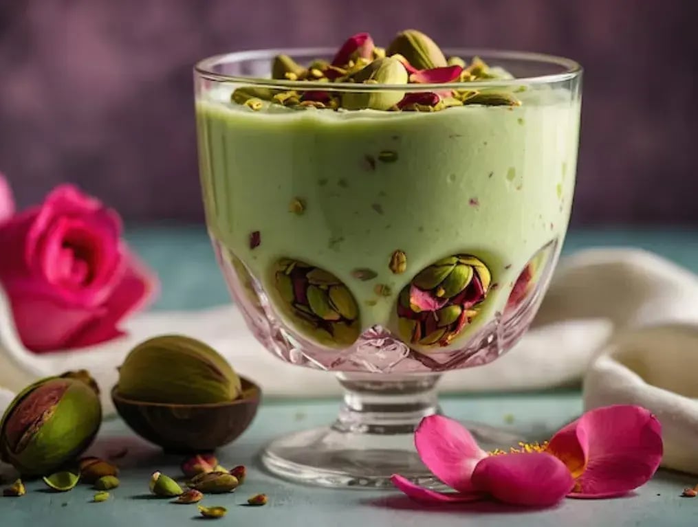 Pistachio Rose Phirni
