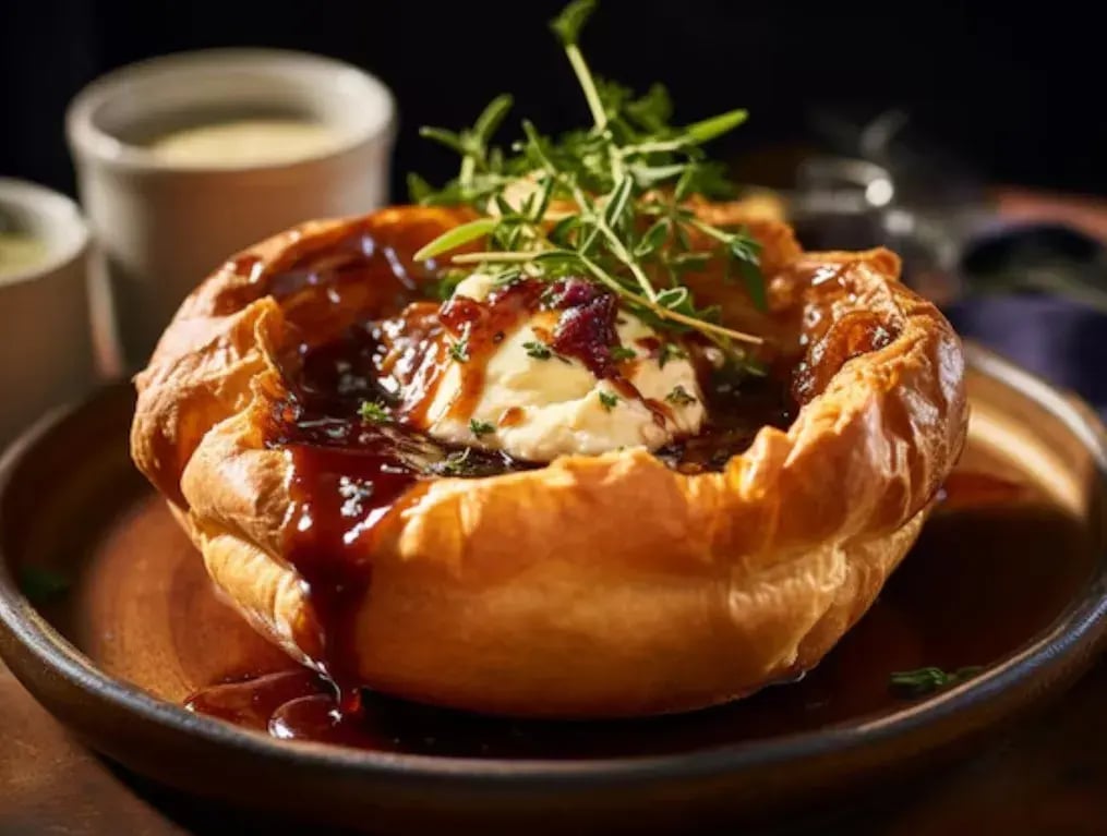 Stuffed Yorkshire Pudding With Mushroom Ragout