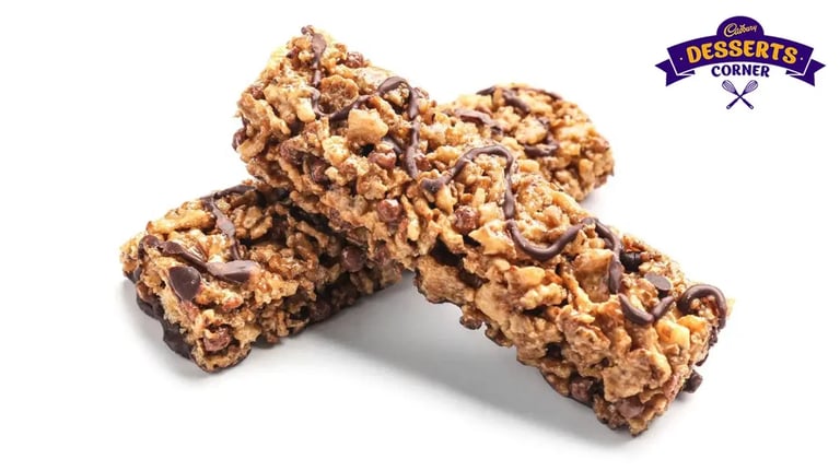 Feature Image - Protein bars made with oats, peanuts, jaggery, and chocolate drizzle