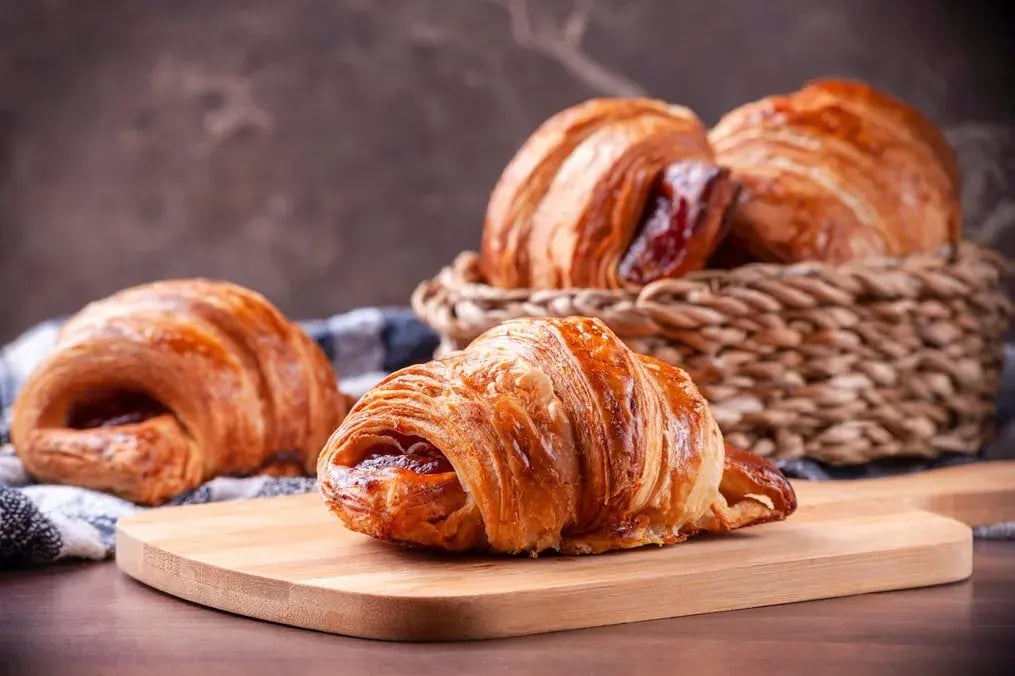 Almond and Raspberry Jam Crescents