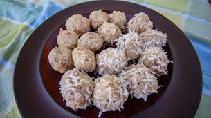 Quick Chocolate Coconut Laddoos with Cardamom in 10 Minutes