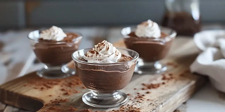 Chocolate espresso mousse with almond topping