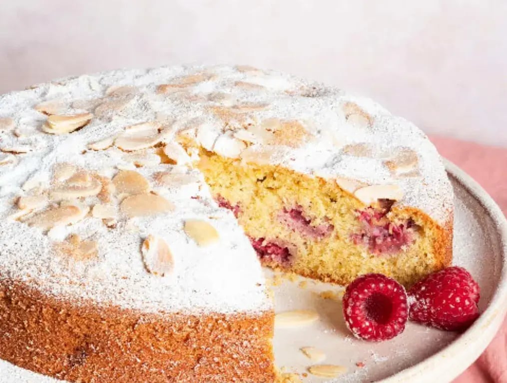 Raspberry &amp; Almond Bliss: Top Dessert Ideas Bursting with Flavor - Almond Malai Cake With Raspberry Glaze