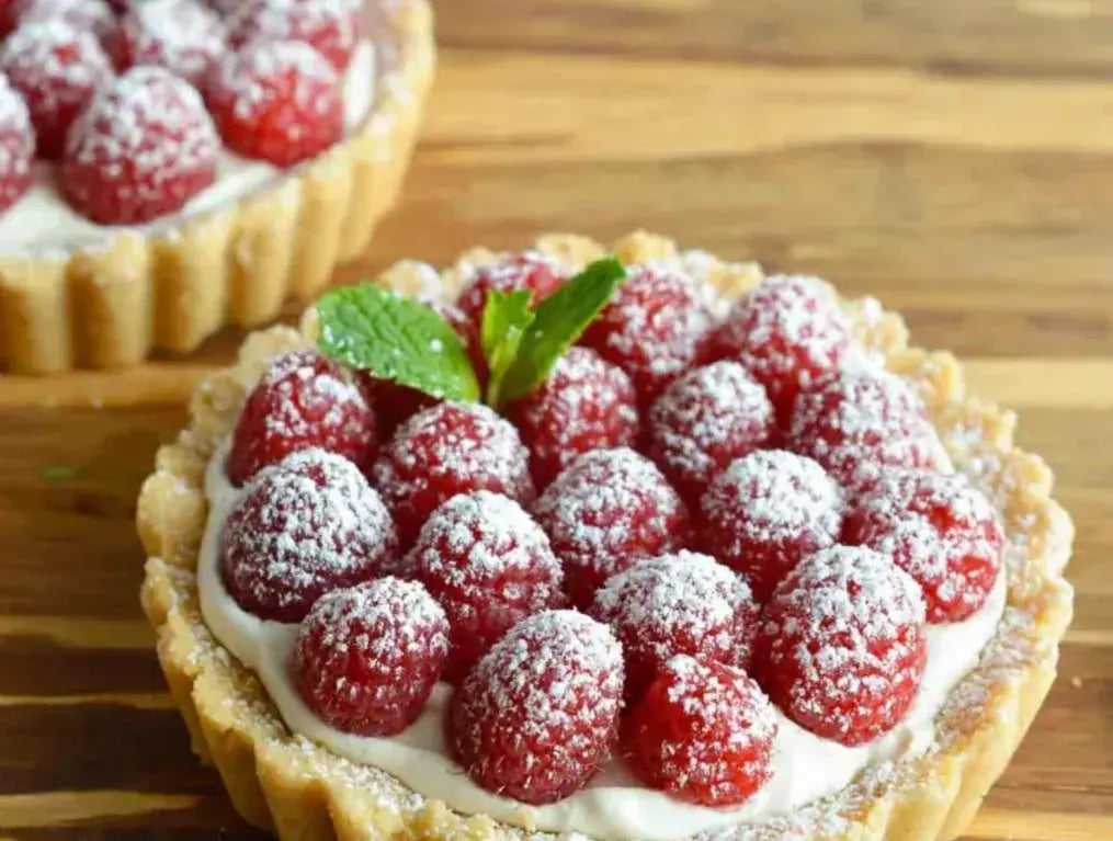 Raspberry &amp; Almond Bliss: Top Dessert Ideas Bursting with Flavor - Raspberry Almond Shrikhand Tart