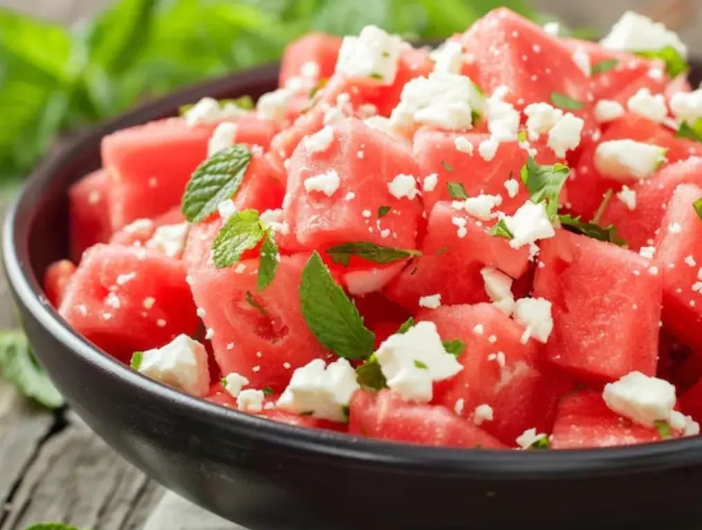 Watermelon And Cream Cheese Salad