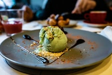 Refreshing Matcha Sorbet with Cashew and Bournville Chocolat...