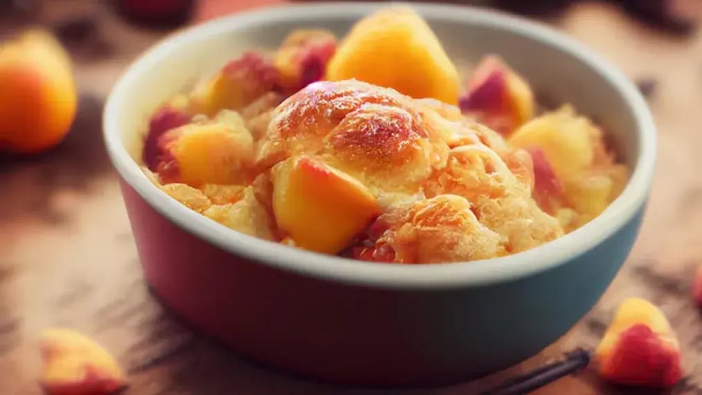 Peach and Raspberry Crisp:
