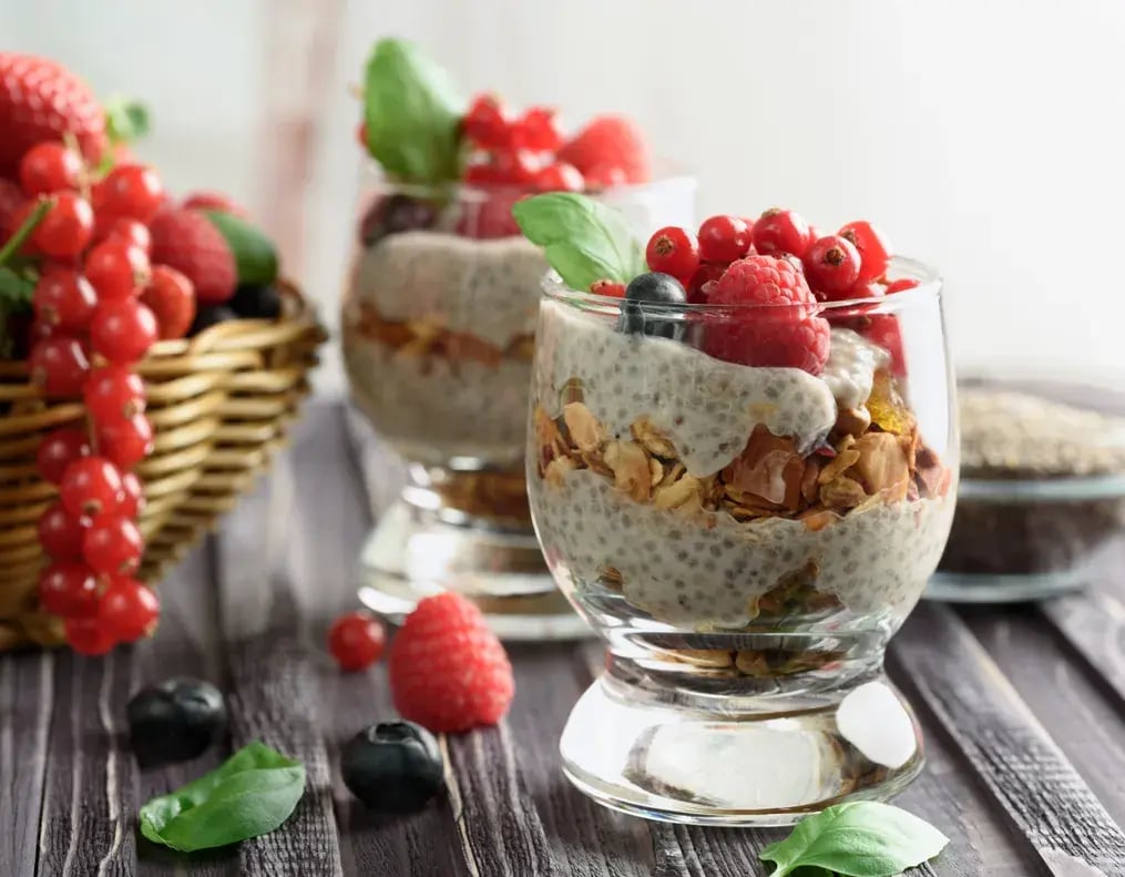 Almond and Strawberry Chia Pudding