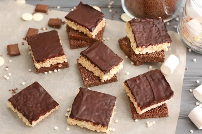 Rice treats with melted Dairy Milk