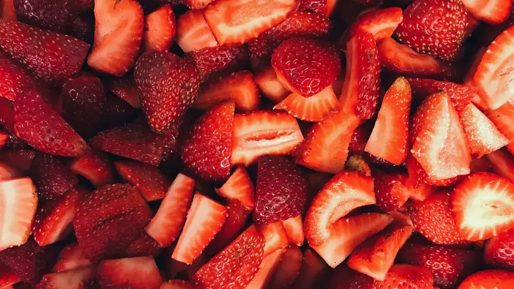 Rich Bournville Infused Strawberry Crunch Poke Cake Recipe - Strawberry
