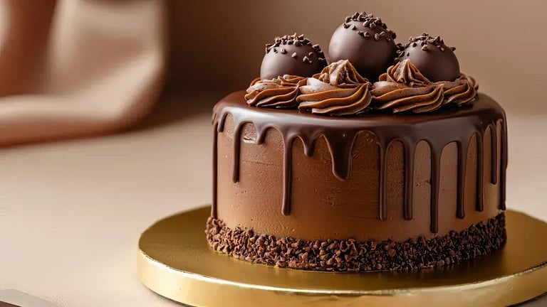 Rich Truffle Cake With A Silk Chocolate Surprise