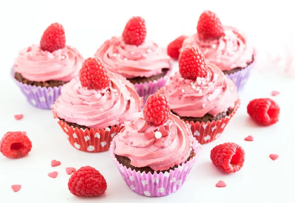 Vanilla Bean Cupcakes with Raspberry Buttercream