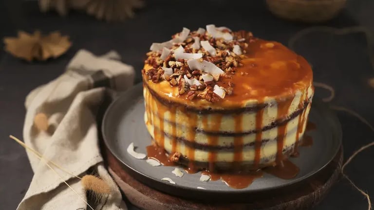 Silk Chocolate Caramel Drizzle Cake