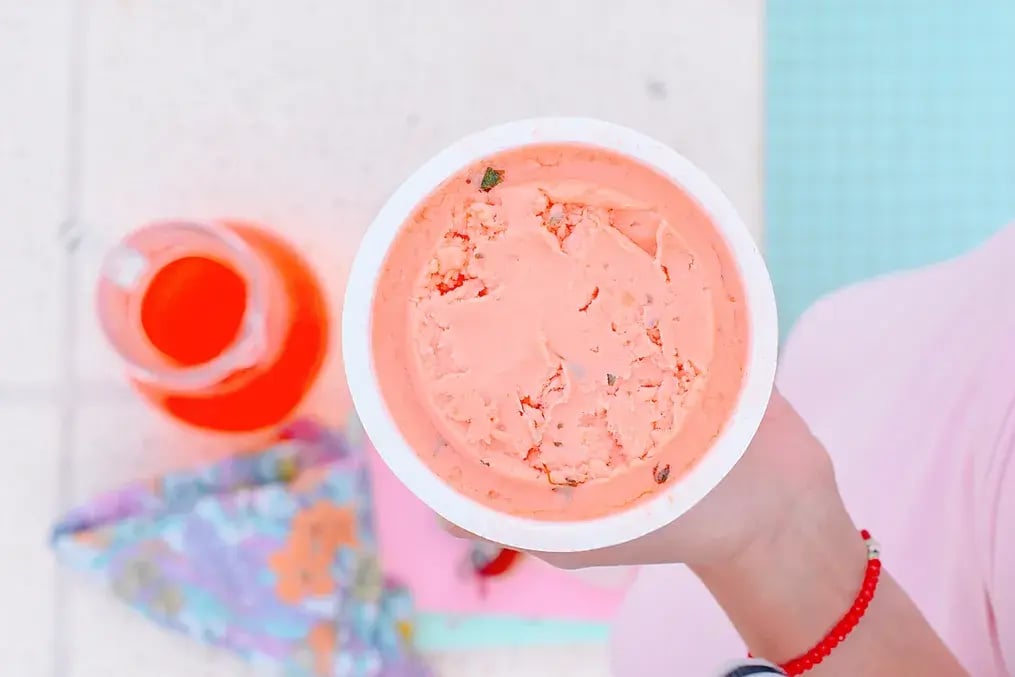 Silk Chocolate Infused Rose Gelato: A Unique Dessert Experience - Freeze in a Shallow Container