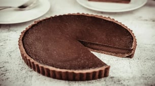 Silky Chocolate Ganache Tart with Crunchy Roasted Almonds