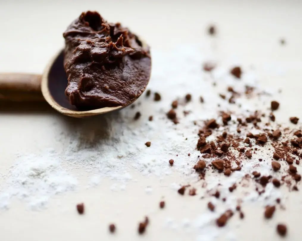 Scoop of chocolate mug cake