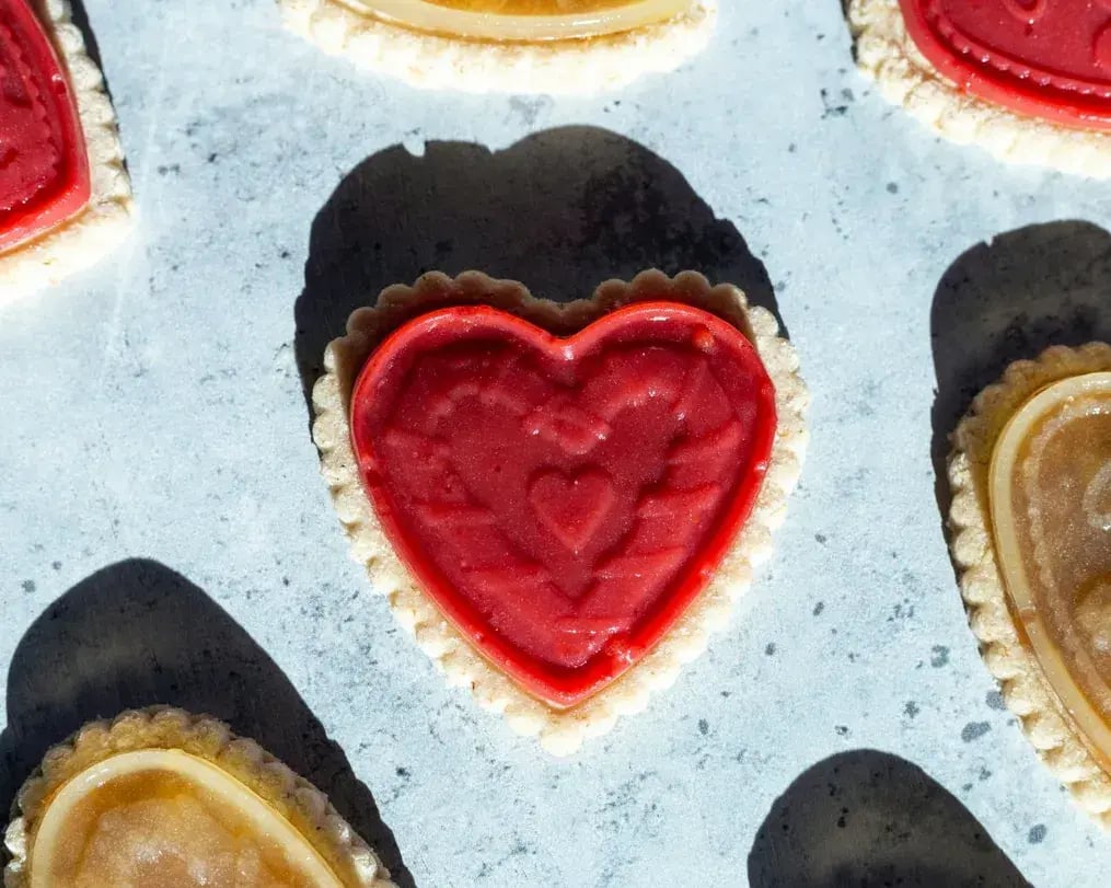 Engraved Heart Shaped Cookies with Icing