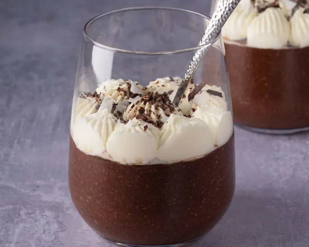 Red Wine Chocolate Mousse with Whipped Cream