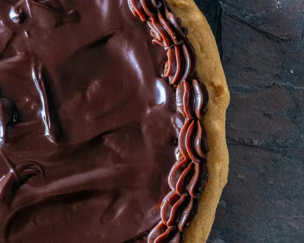 Close up of Wine Infused Chocolate Tart