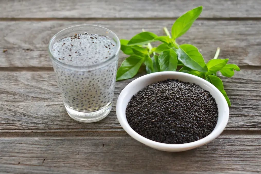soaked basil seeds