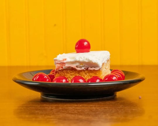 Tres leches cake with strawberries