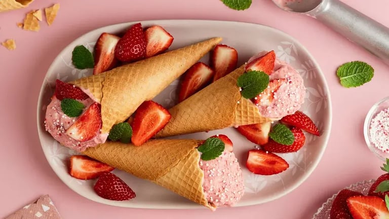 Strawberry Ice Cream Cone with Silk Drizzle: 5 Ways to Serve It