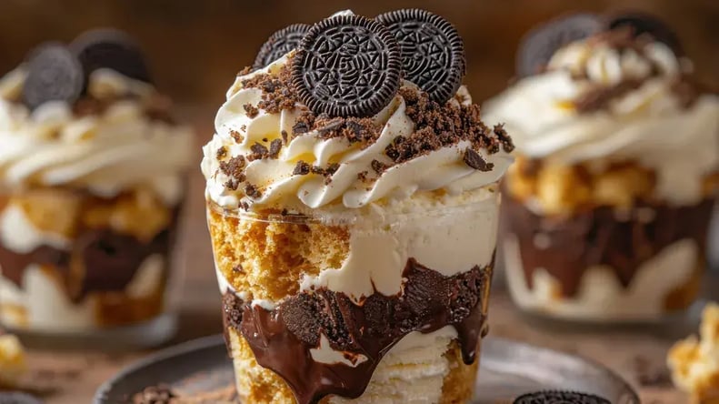 Textural Tips For Creamy Custard With Crunchy Oreo Bits