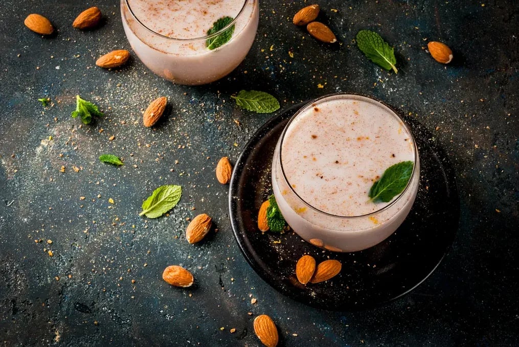 Add Fresh Almond Flakes to thandai mousse
