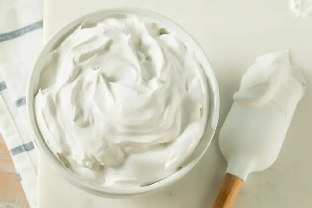 whipped cream with soft peaks