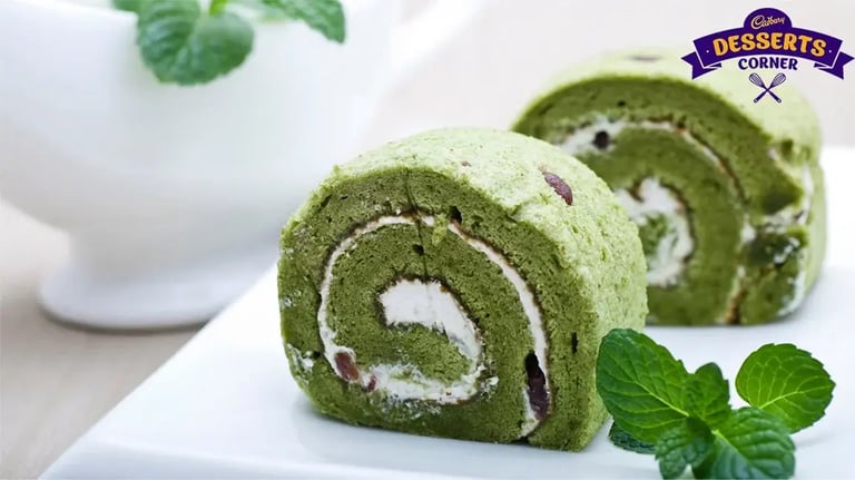 Feature Image - Japanese Matcha Infused Swiss Roll Cake