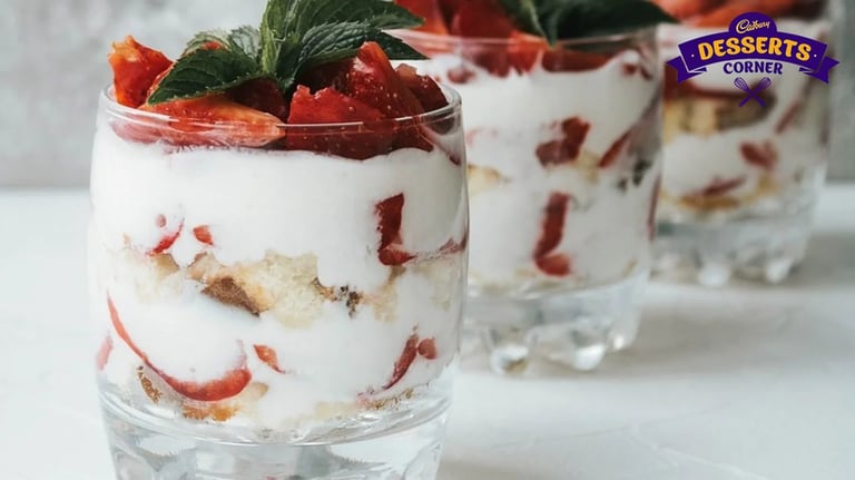 Feature Image - Classic English Trifle With Strawberries Cream And Mint